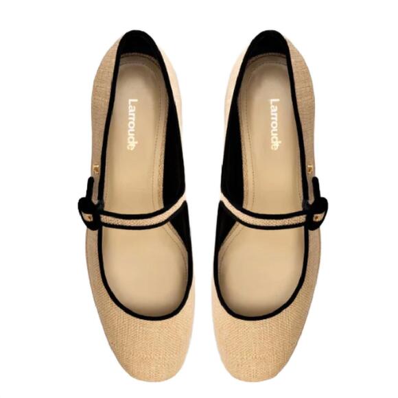 NEW LARROUDE women\'s blair flatform in beige